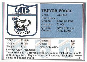 1992 AFL Regina #93 Trevor Poole Back